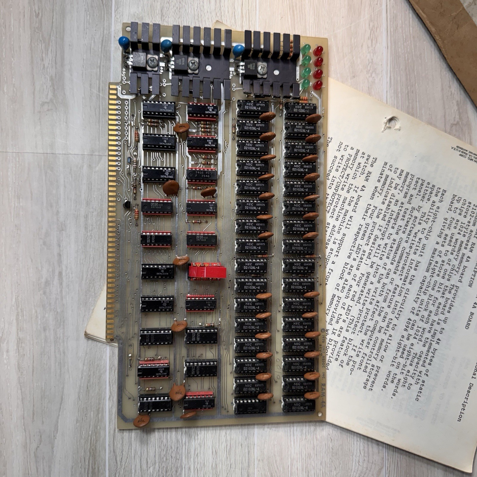 IMSAI RAM-4 For IMSAI 8080? 8085? Microcomputer 1970s Vintage Computing