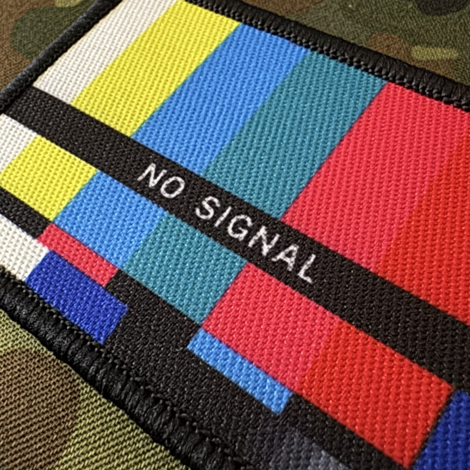 NO SIGNAL Sublimated Morale Patch Hook/Loop LATE NIGHT TV SIGN OFF VIDEO EDIT