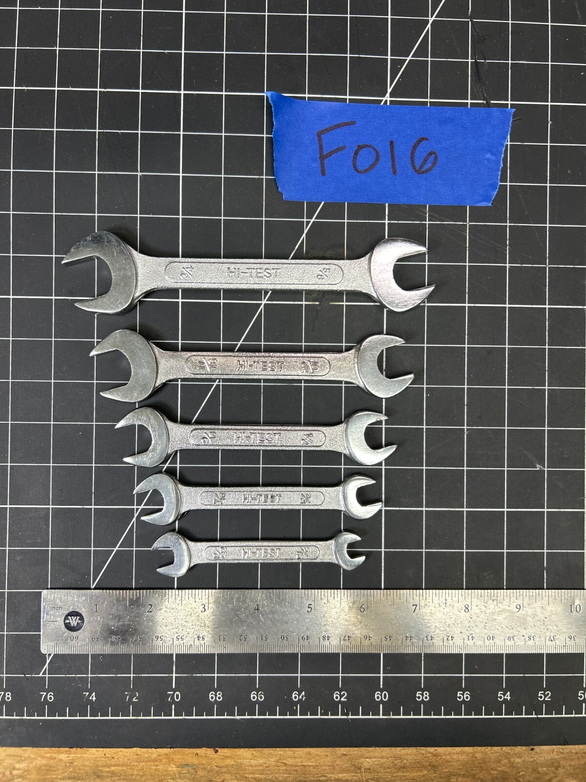 Vintage Hi-Test Double Open End Wrench Drop Forged (Set of 5)3/4" to 5/12" JAPAN