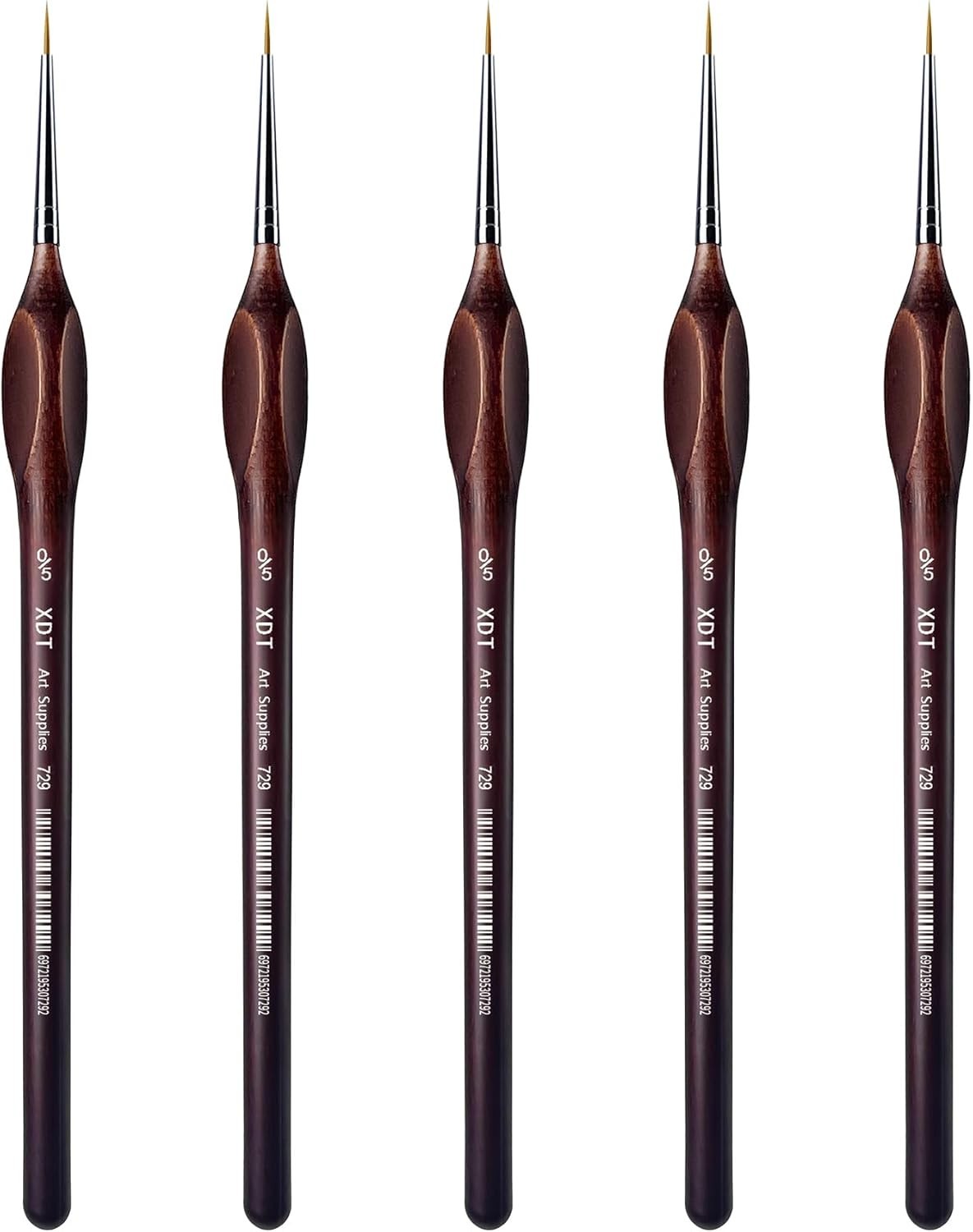 XDT#729 Micro Detail Paint Brush Artist Pin Point Painting Brushes 5 Piece #0000