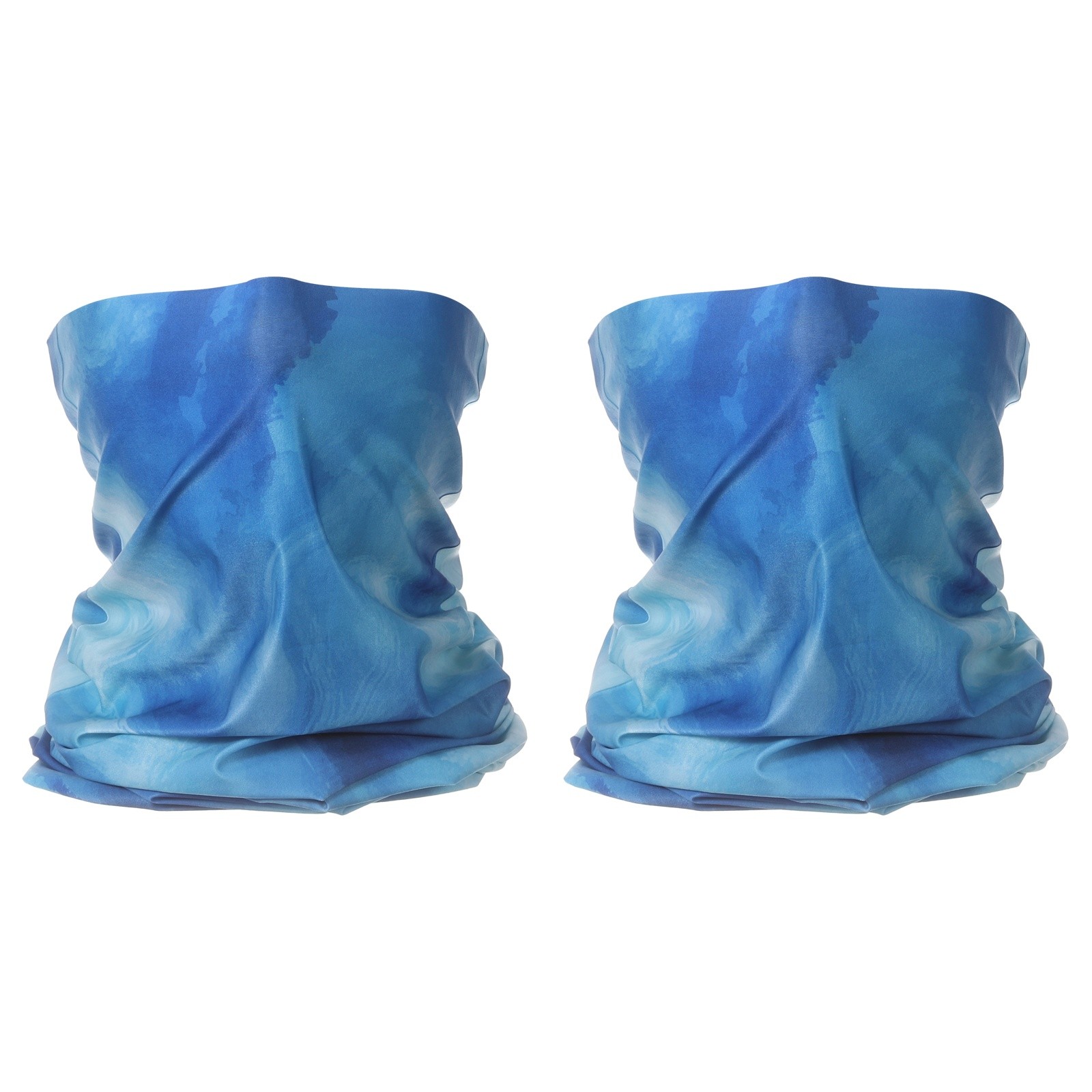2Pcs, Summer Neck Gaiter Sun Protection Face Mask for Fishing Blue-cyan
