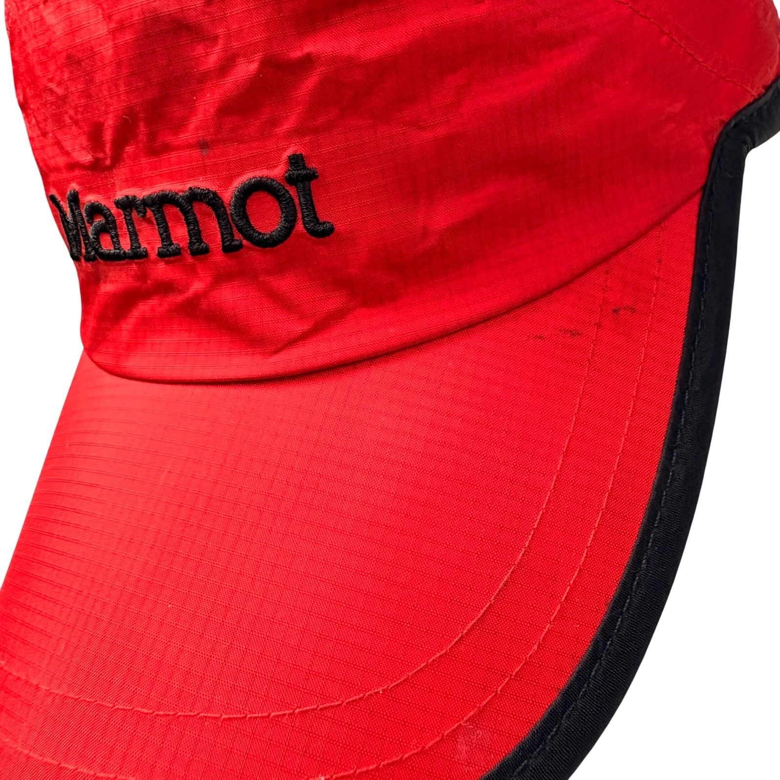 Marmot Red Nylon Lightweight Packable Baseball Cap One Size Adjustable