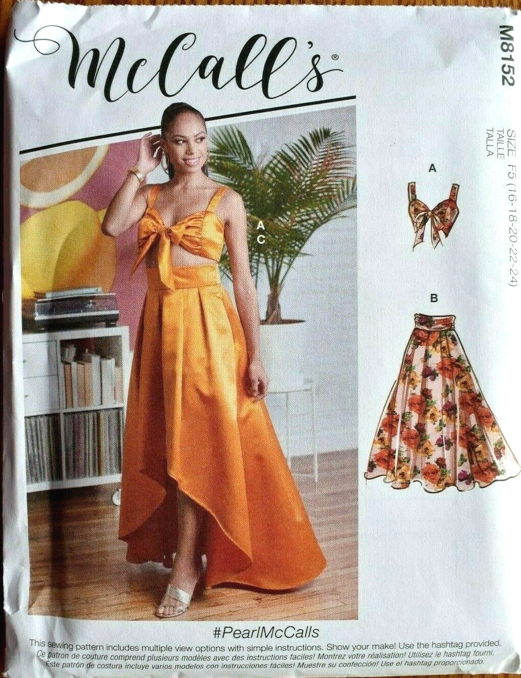 MCCALLS PATTERN 8152 TOPS SKIRTS  PEARL  MISSES SIZES  16 18 20 22 24  NEW UNCUT