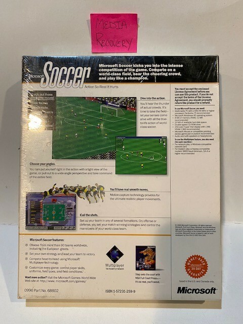 Microsoft Soccer windows 95(SEALED BIG RETAIL BOX)