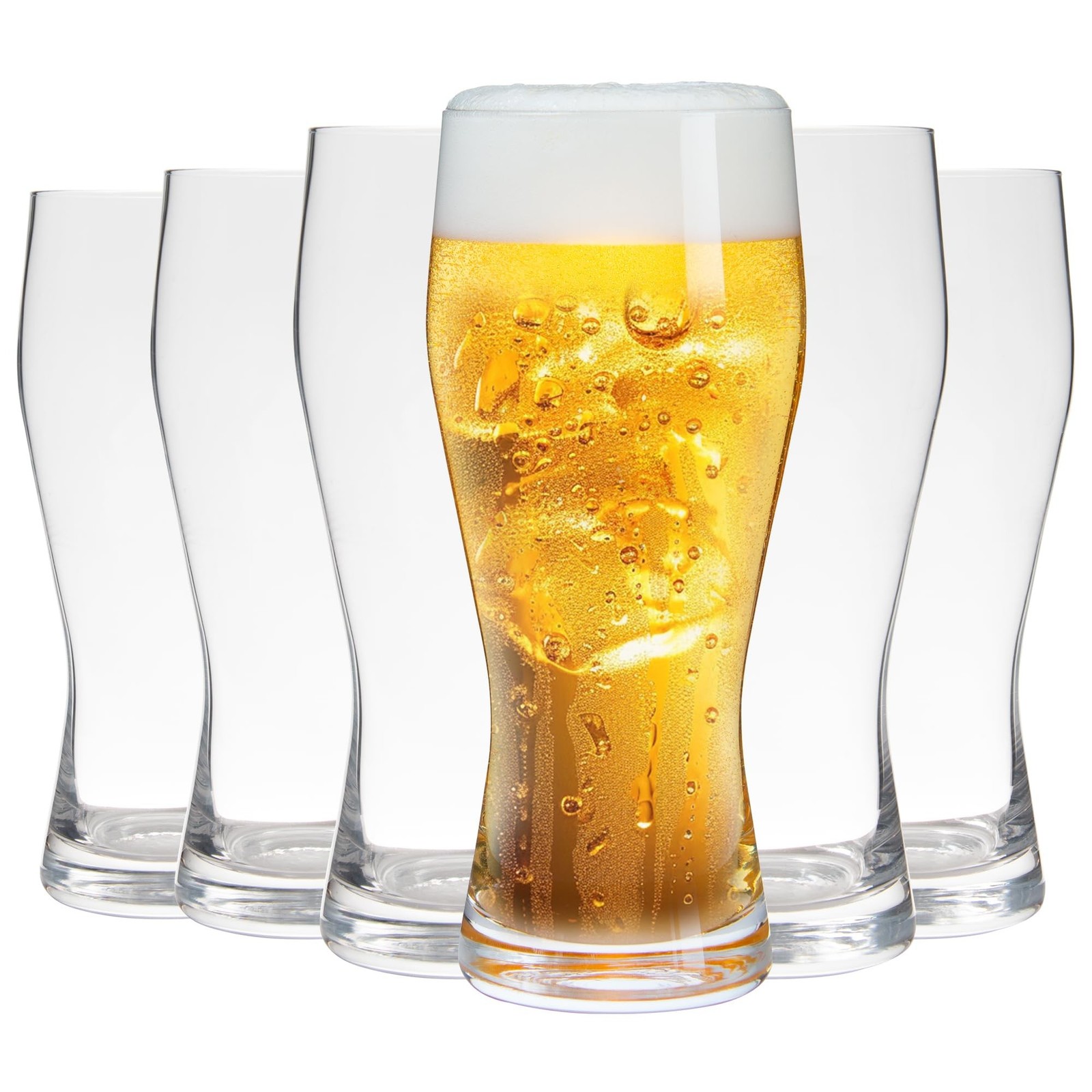 UMEIED 20oz Pilsner Beer Glasses Set of 6, Classic Beer Glass, Large Capacity...