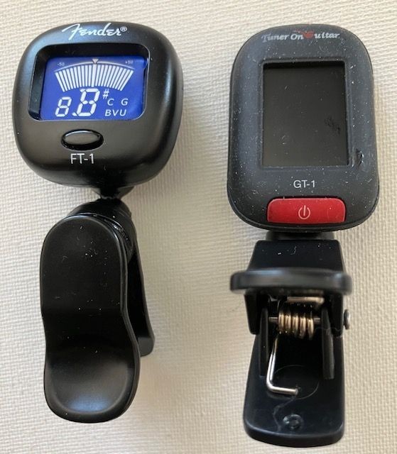 Fender FT-1 Clip-On Tuner + GT-1 Guitar Tuner Lot Tested Working Used