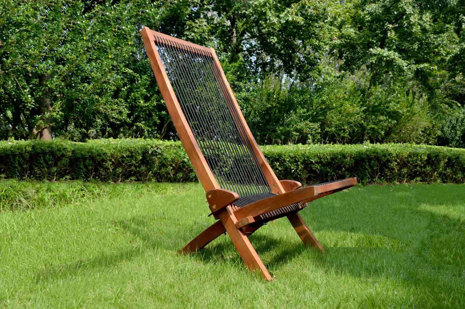 Folding Roping Wood Chair Outdoor Indoor Home Seat Garden Modern Gift