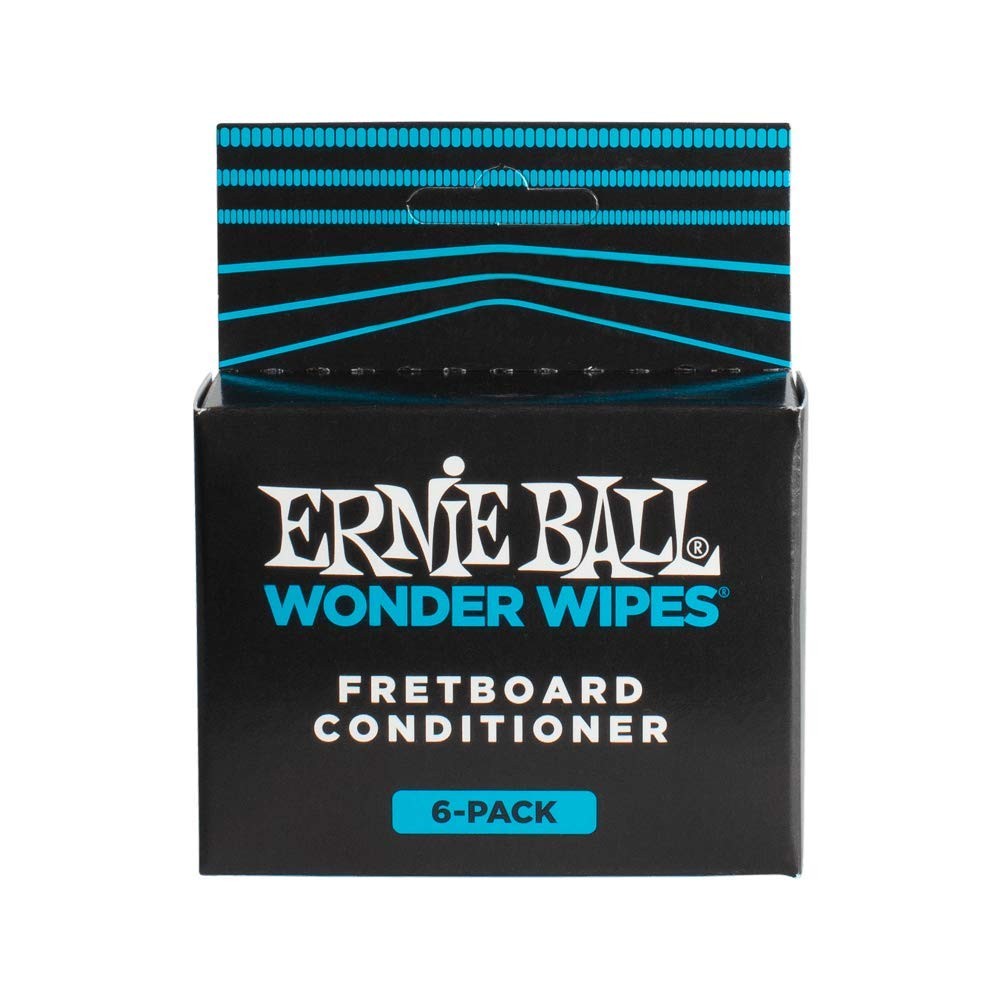 Ernie Ball Wonder Wipes Fretboard Conditioner, 6-pack 6 Count (Pack of 1)
