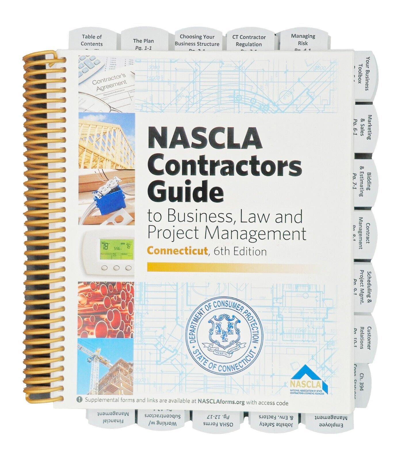 Highlighted and Tabbed - NASCLA Contractors Guide Connecticut 6th Edition