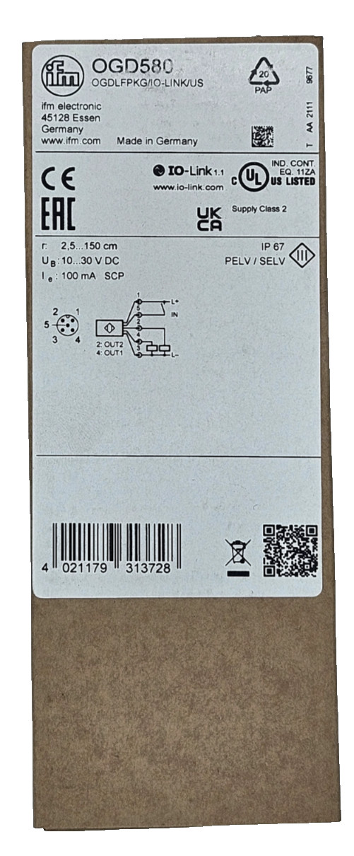 New IFM OGD580, original packaging