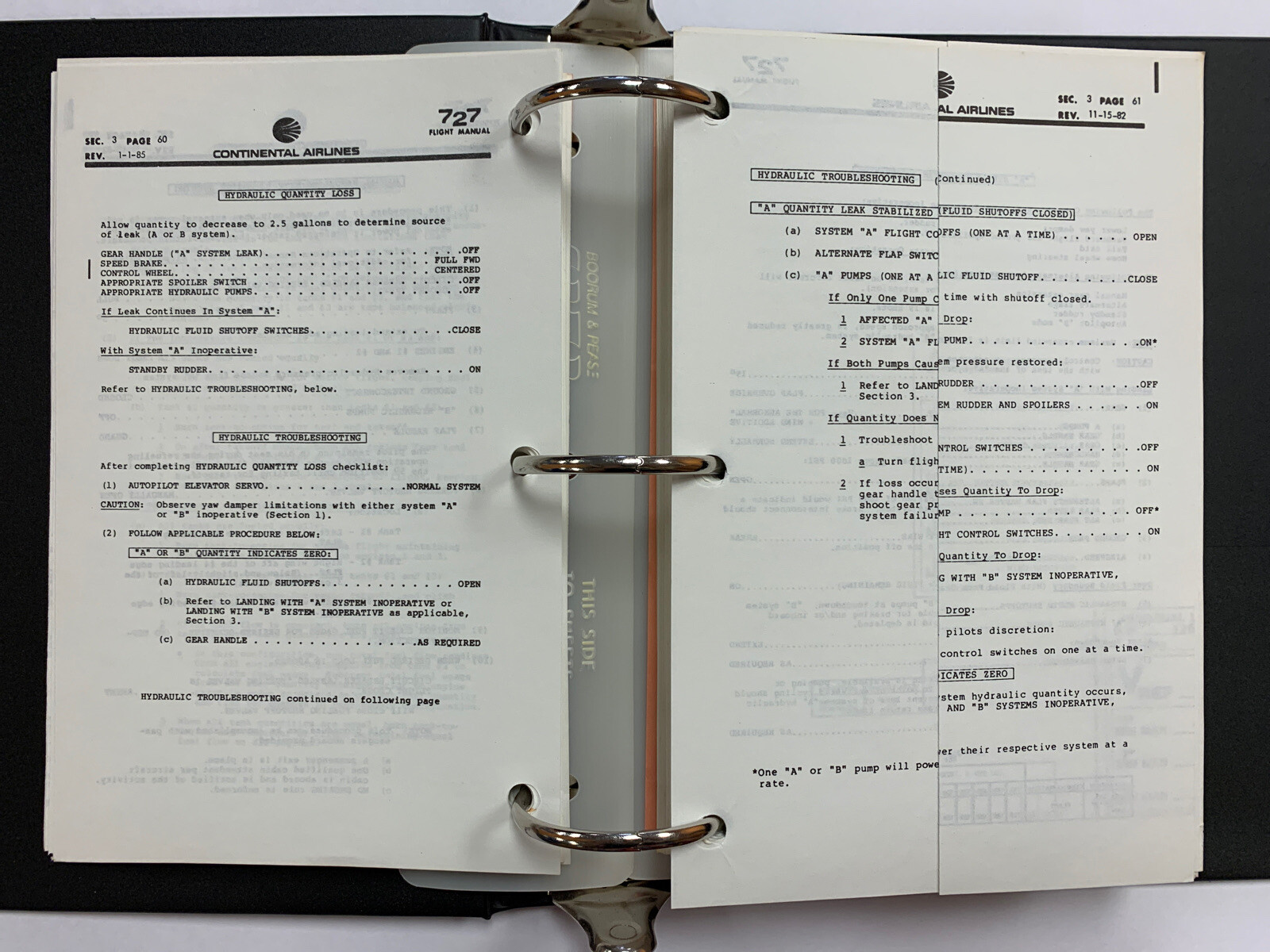 Continental 727 Flight Manual, 2 Volumes - Copy