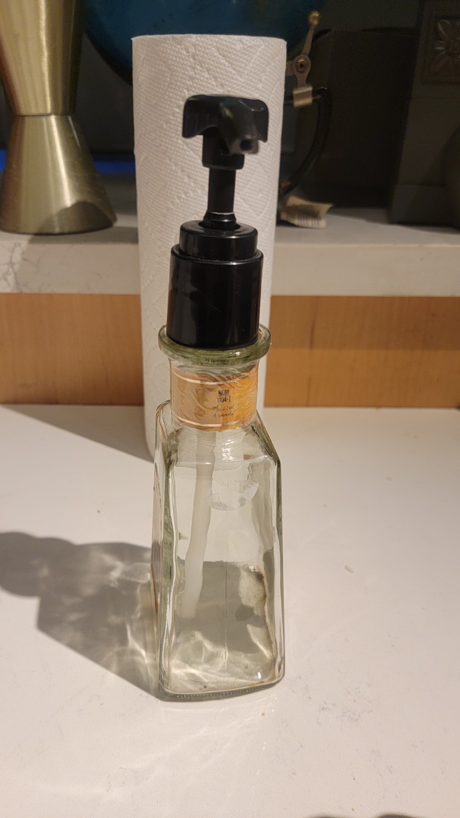 Cuervo 1800 Tequila Soap Dispenser Empty Glass Decanter Bottle 375mL