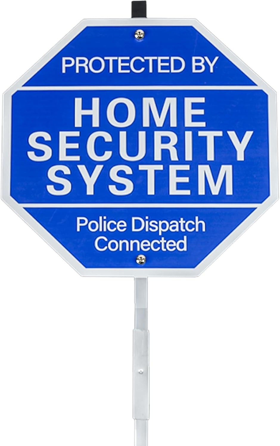 Home Security System Yard Sign - 10" x 28" Reflective Aluminum with Stake
