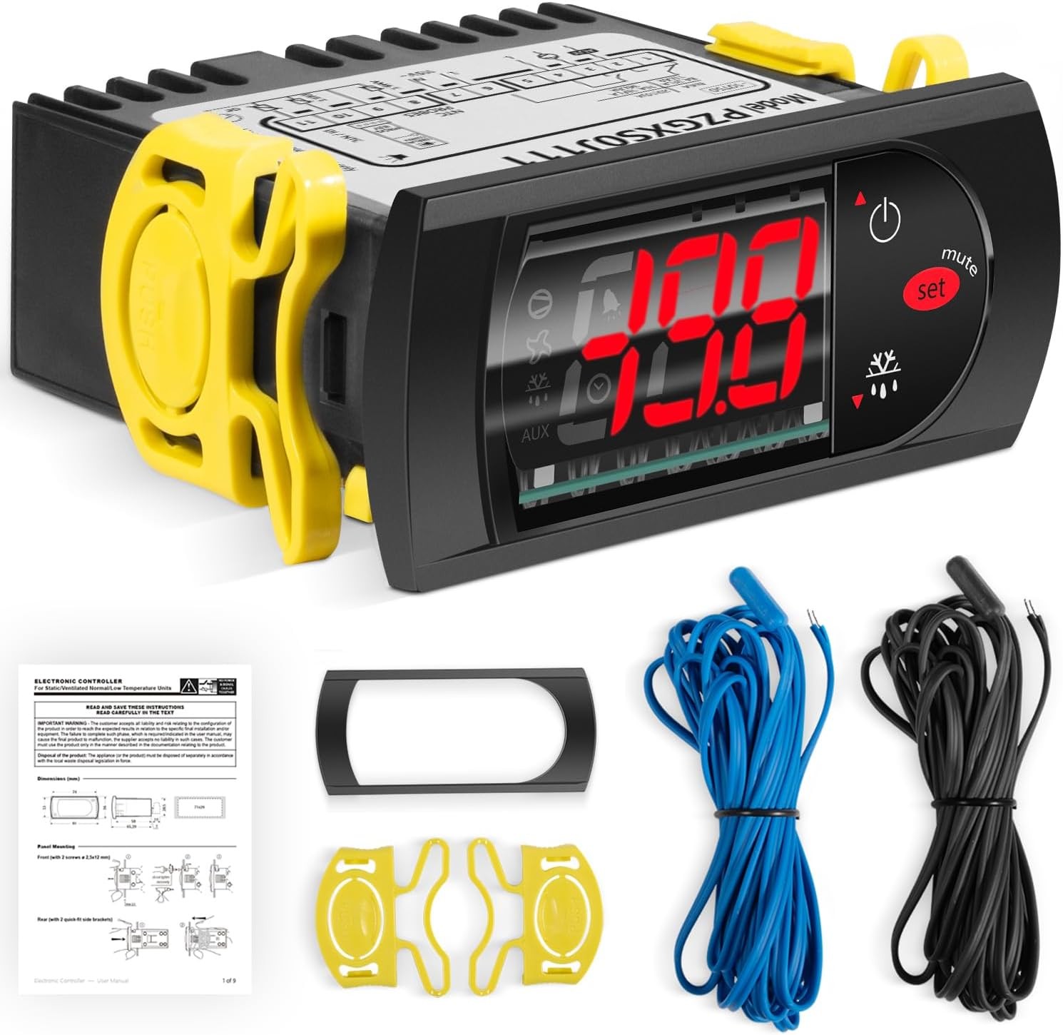 PZGXS0J111 Temperature Controller Digital Thermostat 2NTC Sensor Probe for Carel