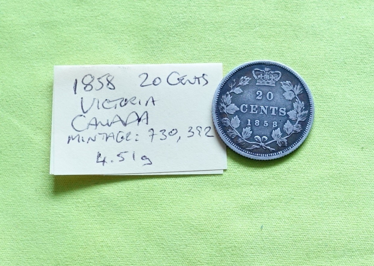 1858 Canada 20 Cents 4.51g Victoria (1838 - 1901) Coin