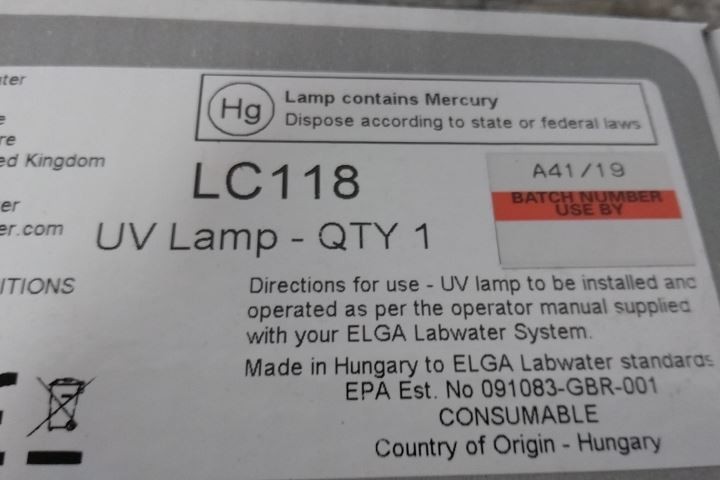 Elga LC118 UV Lamp