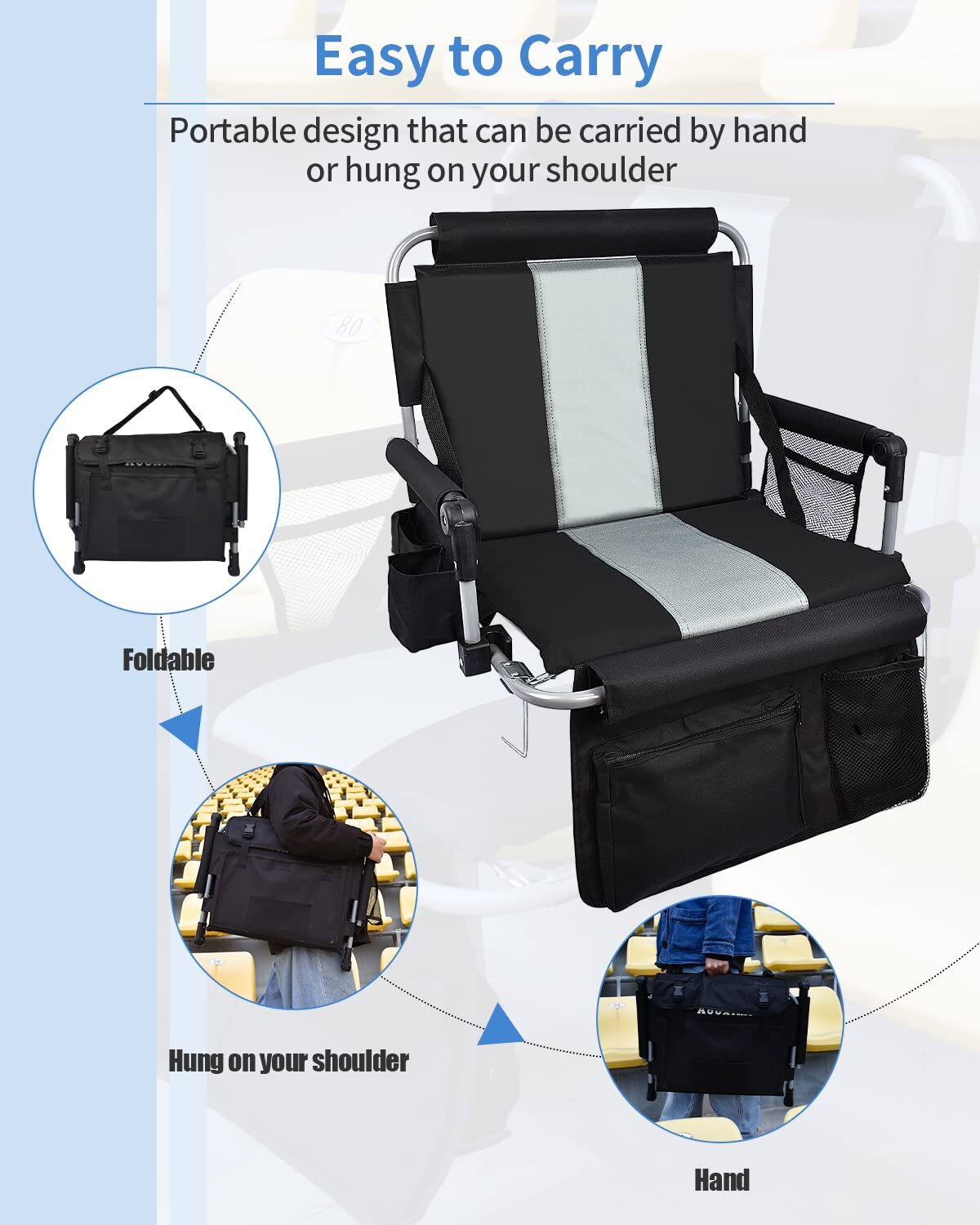 Stadium Seats for Bleachers with Back Support Bleacher Seats with Backs and C...