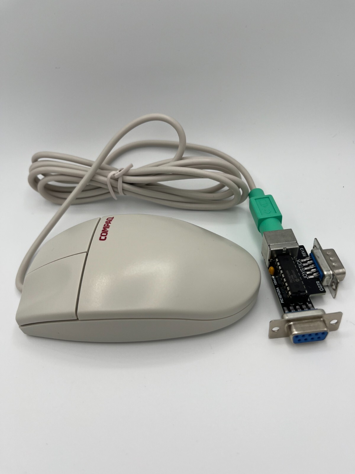 Commodore Amiga Mouse 2 Button Authentic Retro with Ball & Adapter - USA Seller
