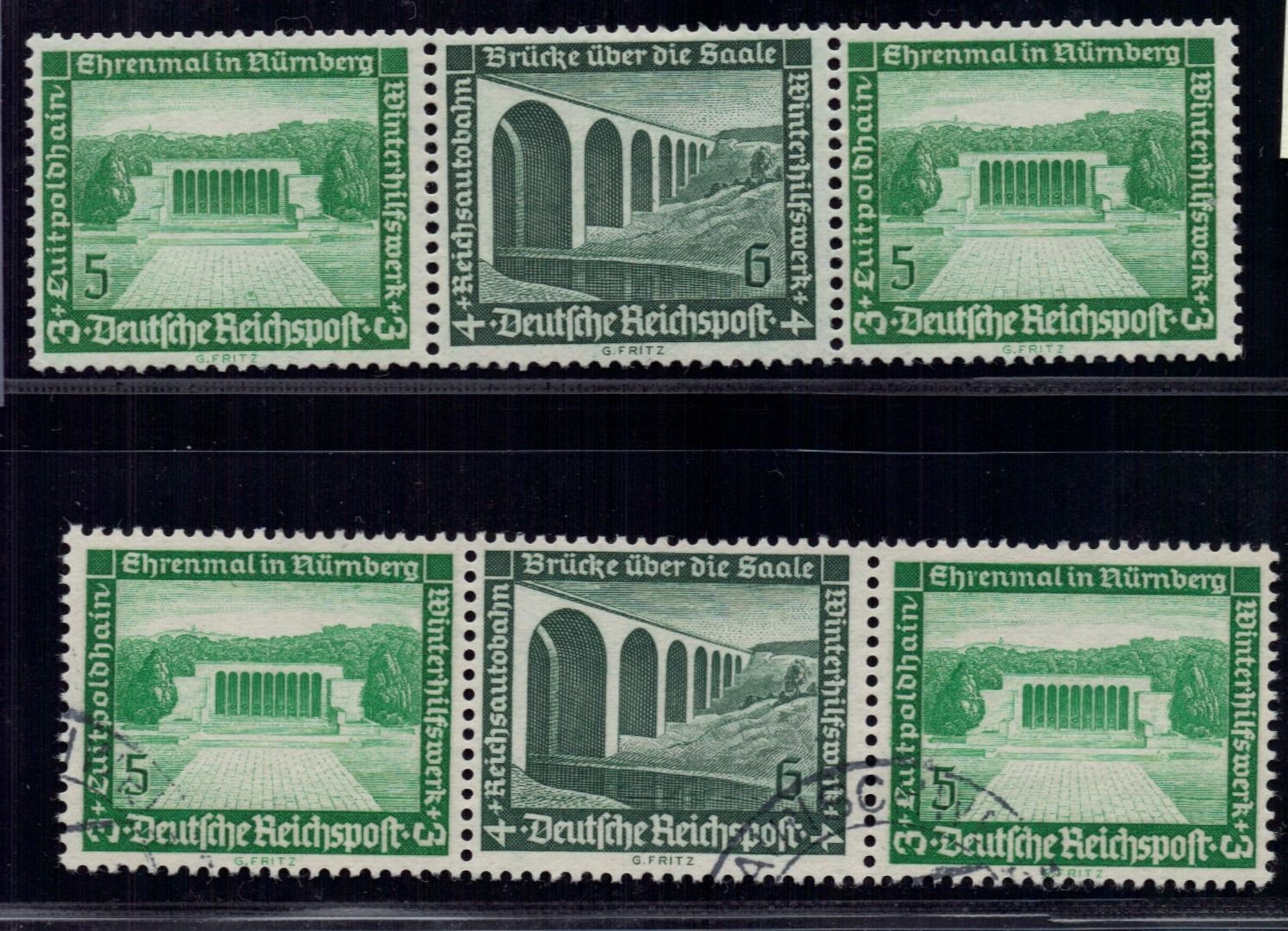 Dt. Reich se-tenant Michel number W120 mint + canceled