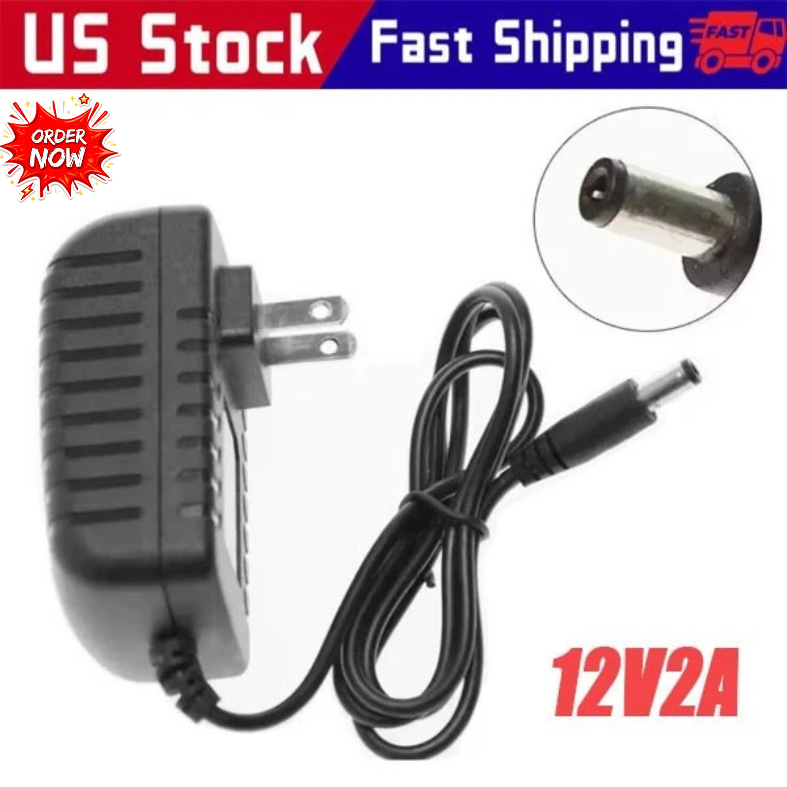 AC 100-240V to DC 12V 2A Power Supply Adapter Heavy-Duty LED Light Strip 24W SMD