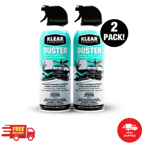 10 oz. Compressed Air Air Duster Cleaning Compressor Ozone Safe 2 Pack of Can
