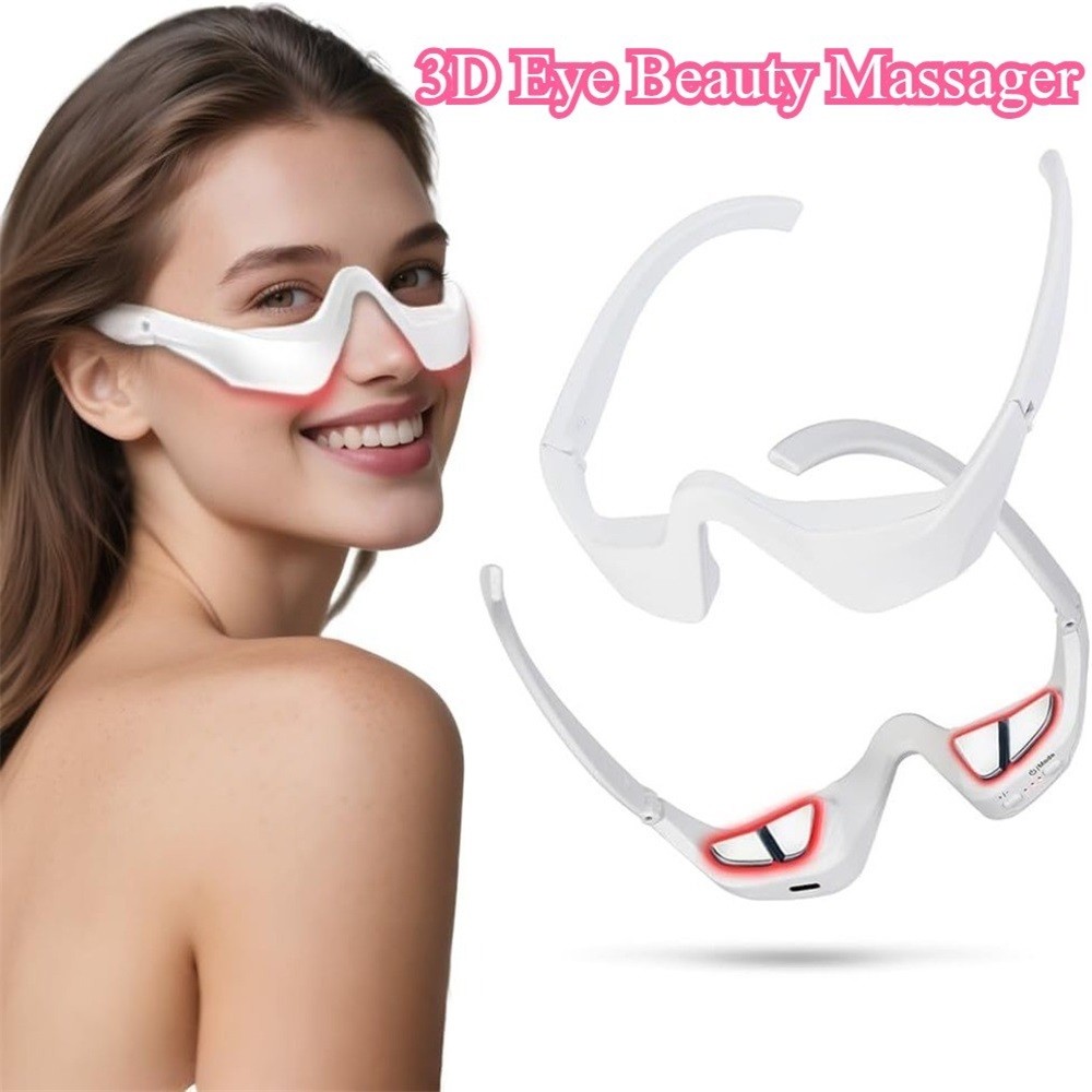 Red Light Therapy Glasses for Dark Circles, Puffiness & Wrinkles - Eye Massager