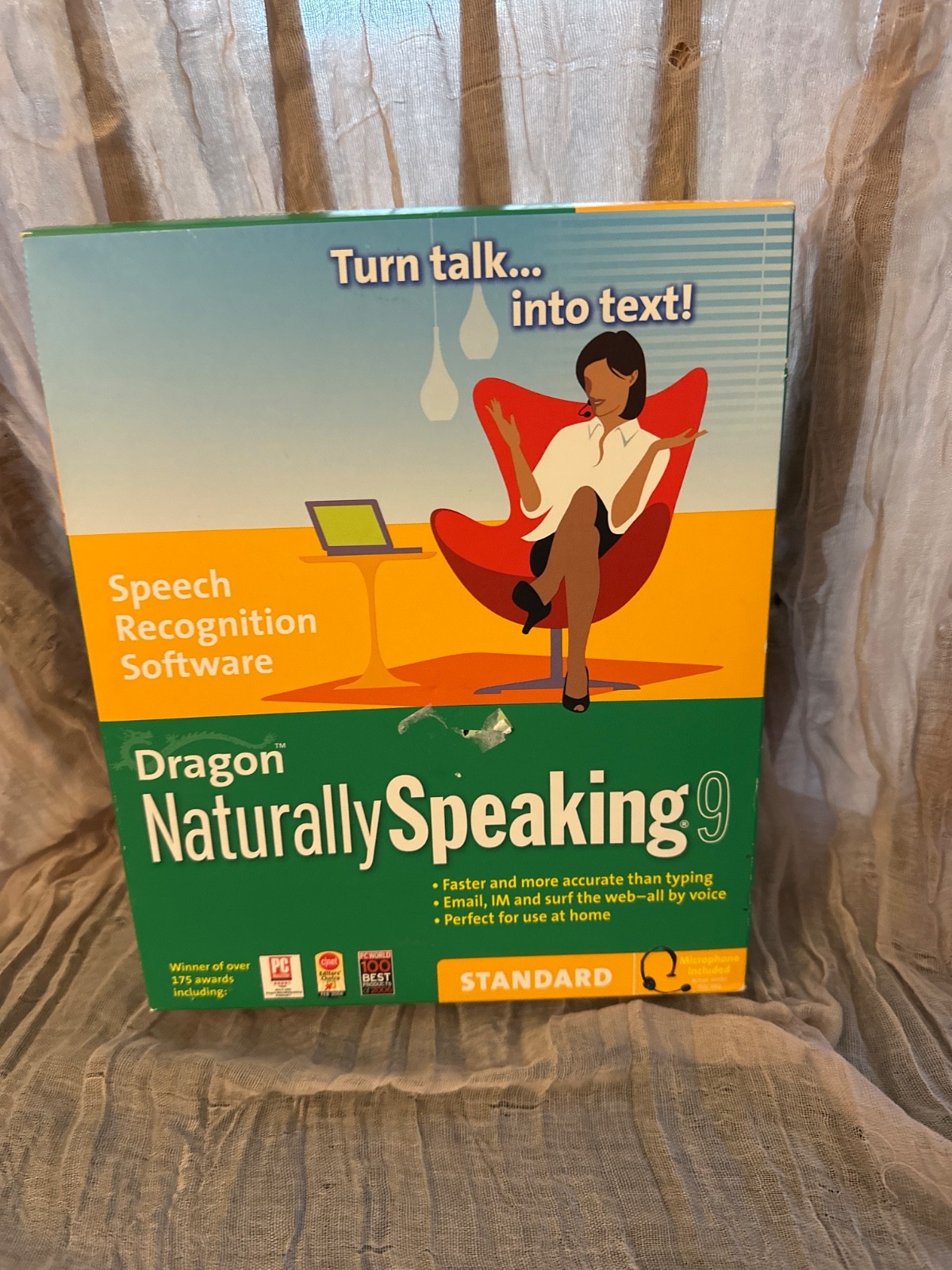 Dragon Naturally Speaking 9 Standard SPEECH RECOGNITION SOFTWARE NOS NEVER OPEN