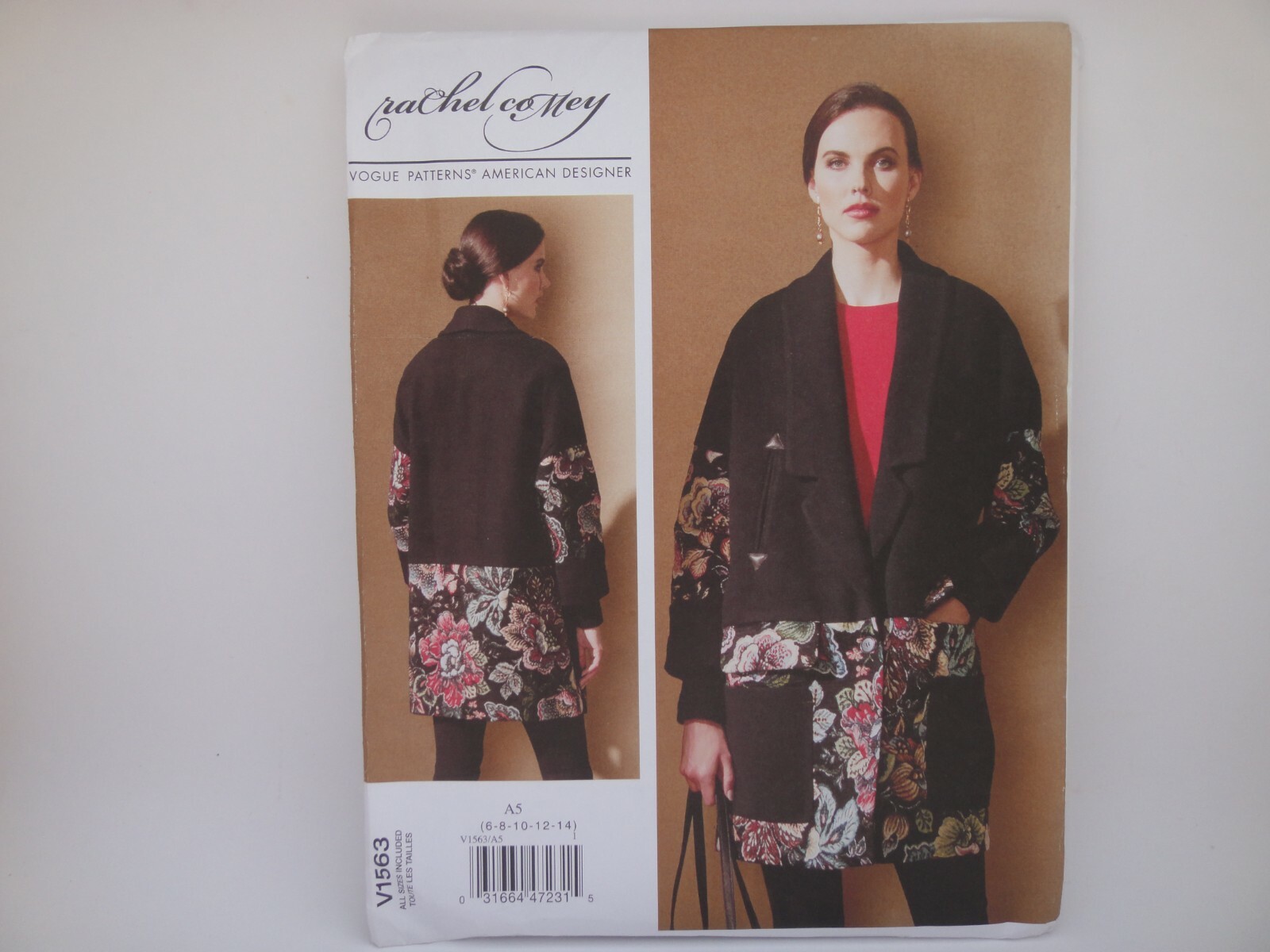 Vogue 1563 Rachel Comey Loose Fitting Lined Coat Jacket Pattern 6-14 or 14-22