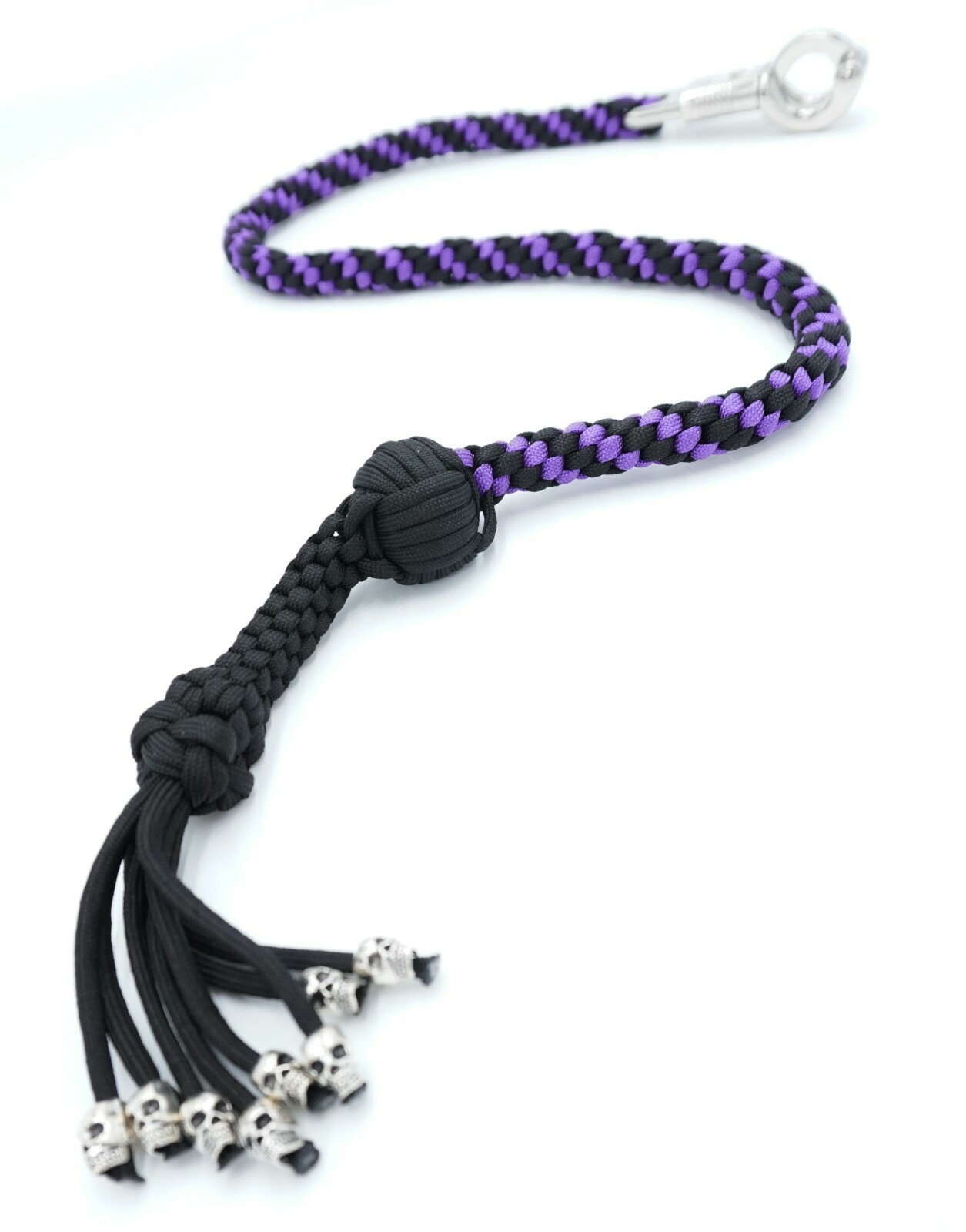 Motorcycle Get Back Whip With 1" Ball and Skull Tassels 36" Paracord Motor Whip