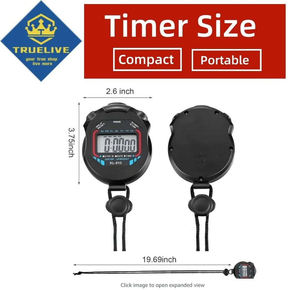 1PCS SET Digital Stopwatch Sports Counter Chronograph Date Timer Odometer Watch