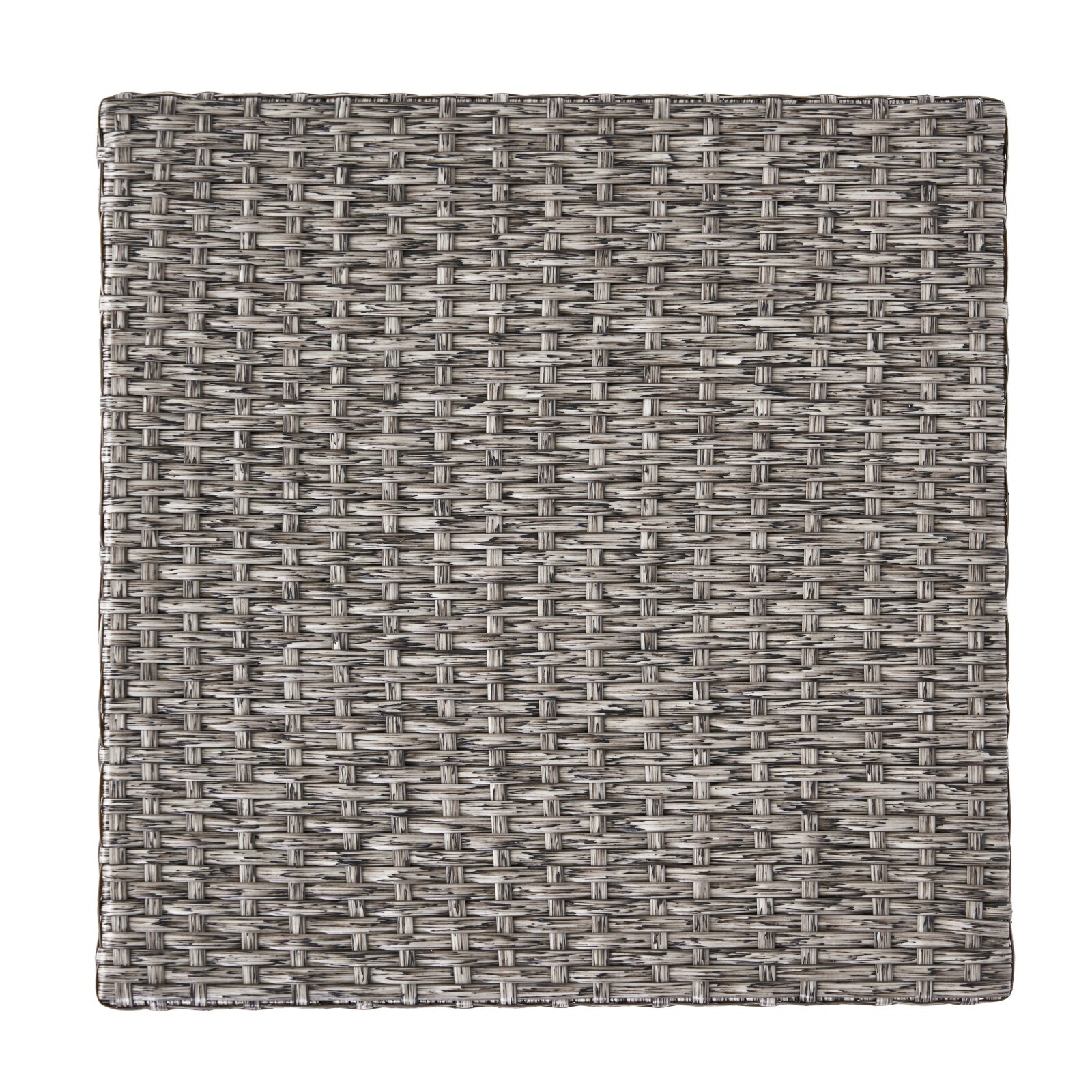 Outdoor Wicker Cube Side Table, Mixed Black
