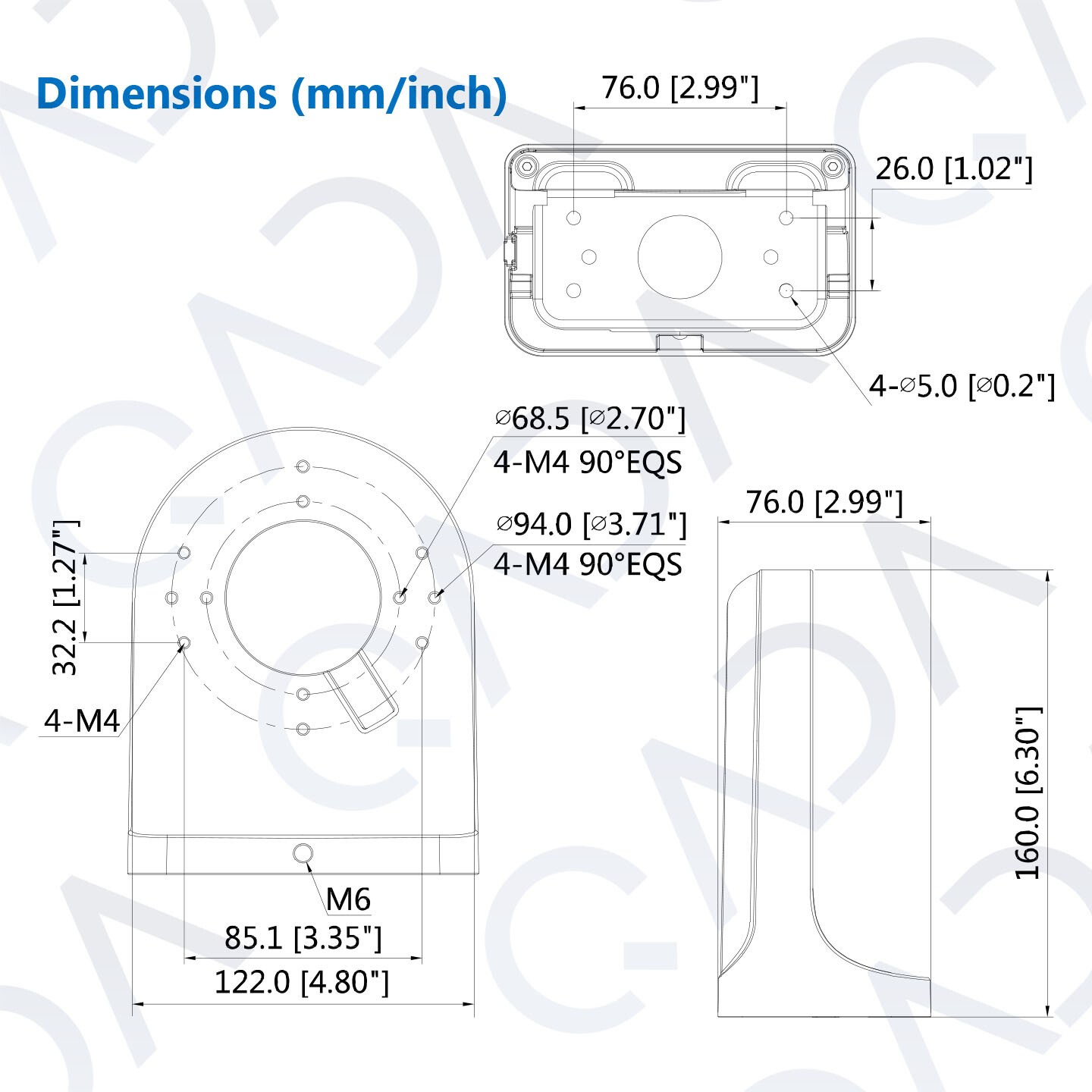 Dahua PFB204W Waterproof Wall Mount Bracket for Select Security IP Dome Camera