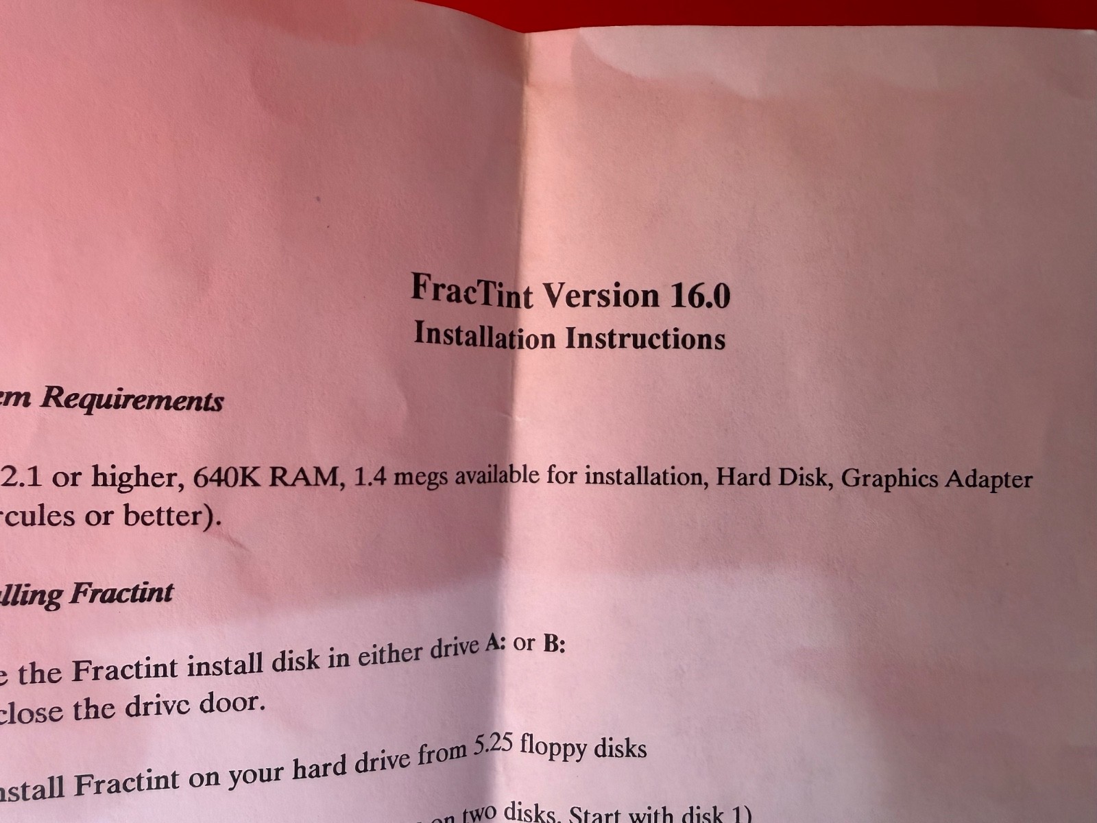 Mindware FracTint Version 16.0 IBM / PC Software