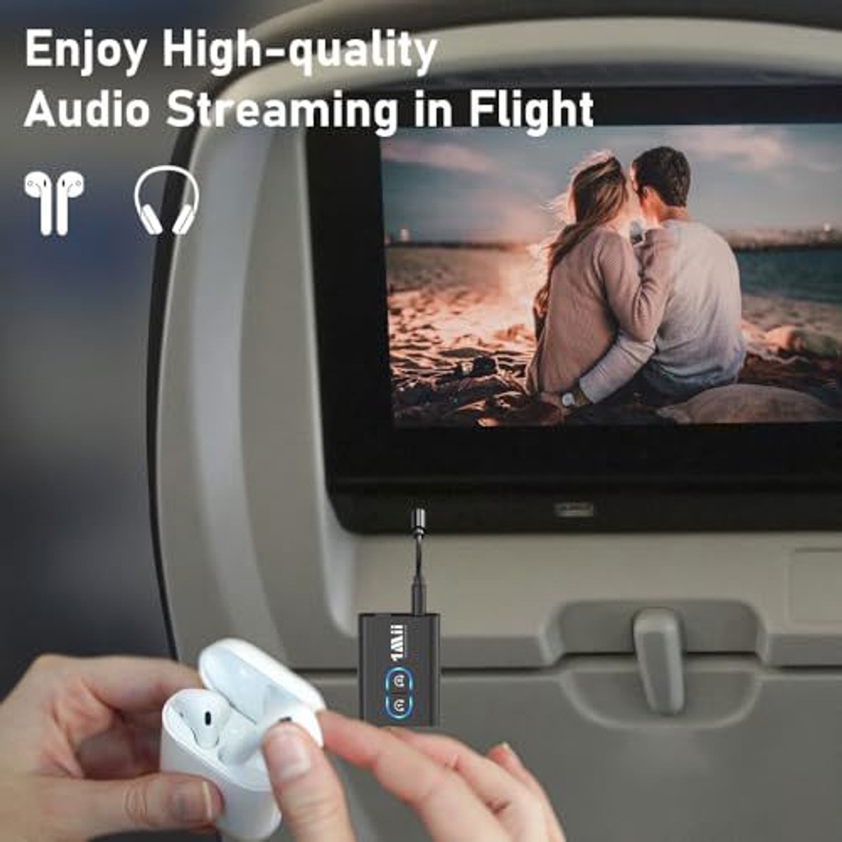 1Mii Bluetooth Audio Transmitter Receiver Dual Connection 3.5mm RCA Open Box