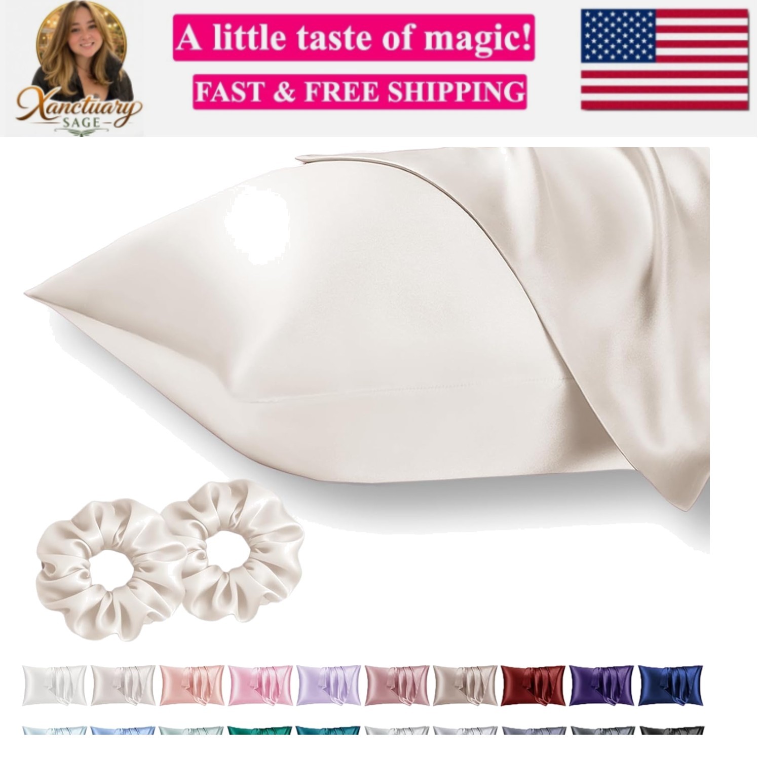Standard Satin Pillowcase for Hair 2pc,Similar to Silk Pillow Cases,Easier Ca...