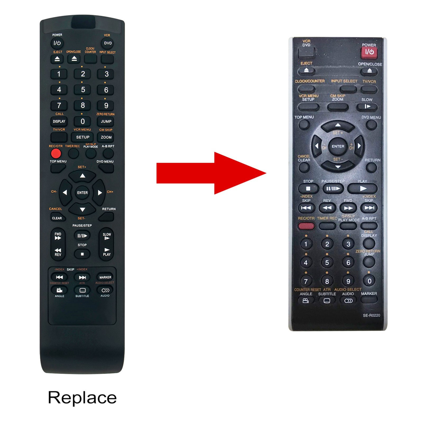 SE-R0220 Replace Remote for Toshiba TV/DVD/VCR SD-KV550 SD-KV550SU SD-V394SU
