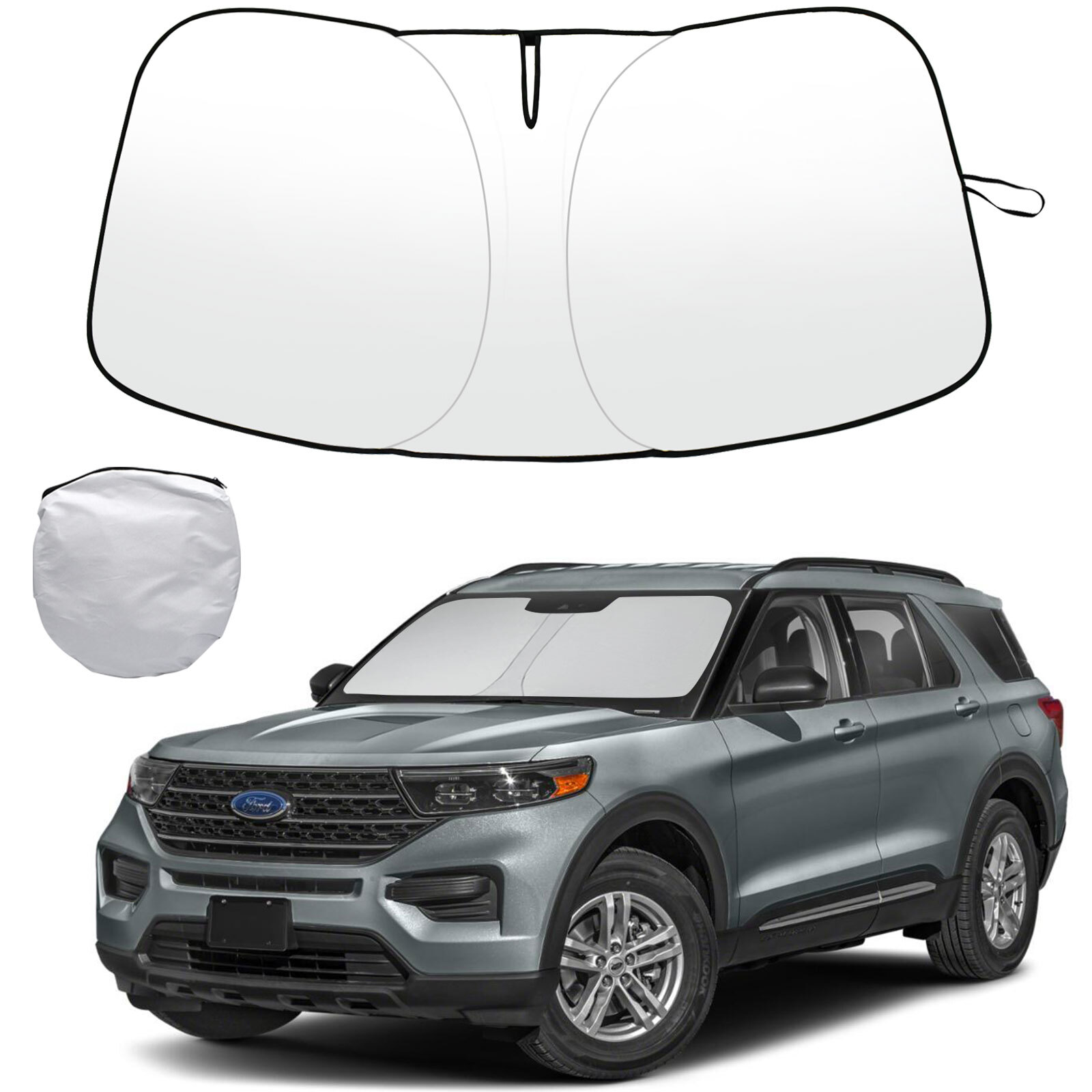 For Ford Explorer 2020-2025 Car Front Windshield Sun Shade Sun Visor UV Blocks