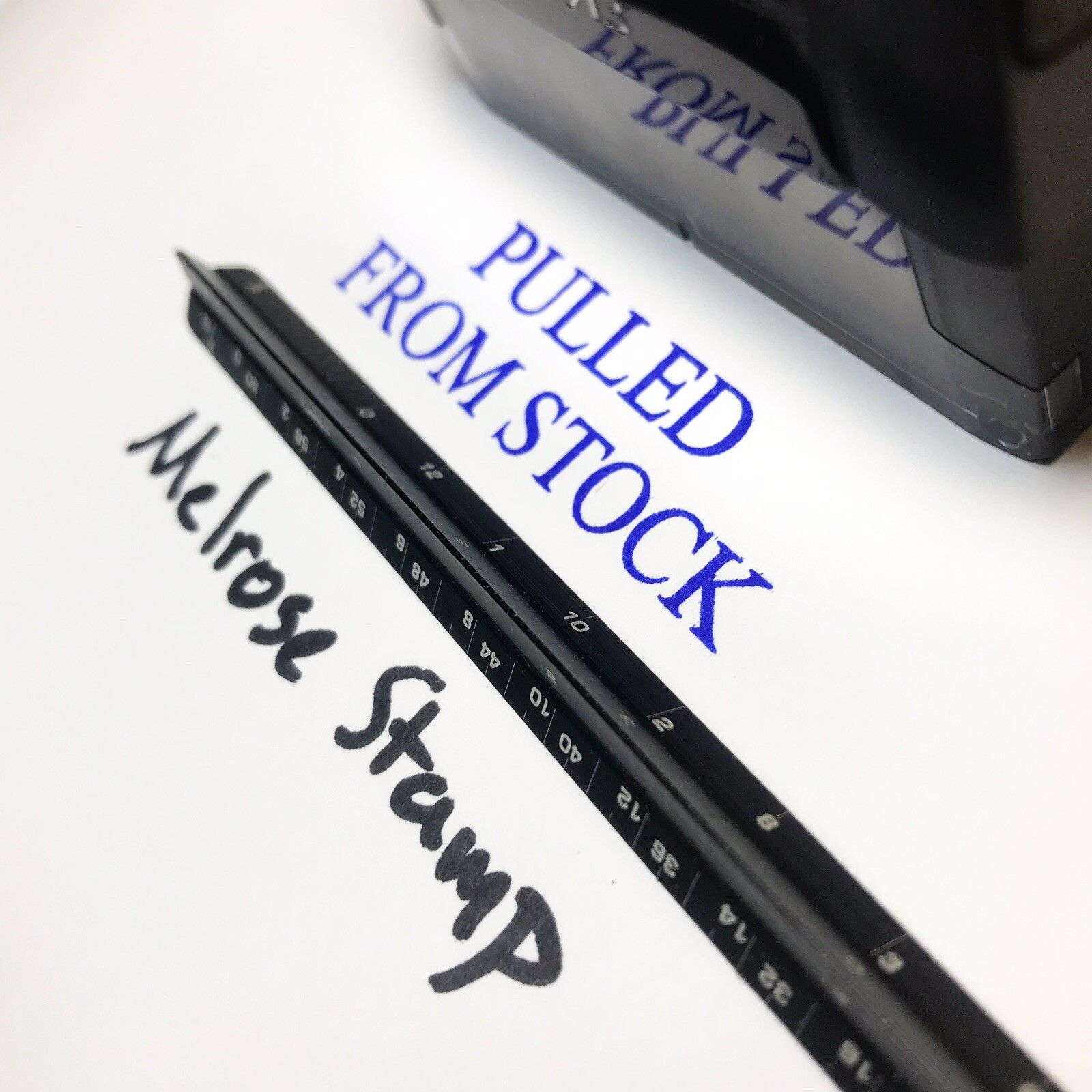Pulled From Stock Rubber Stamp Blue Ink Self Inking Ideal 4913