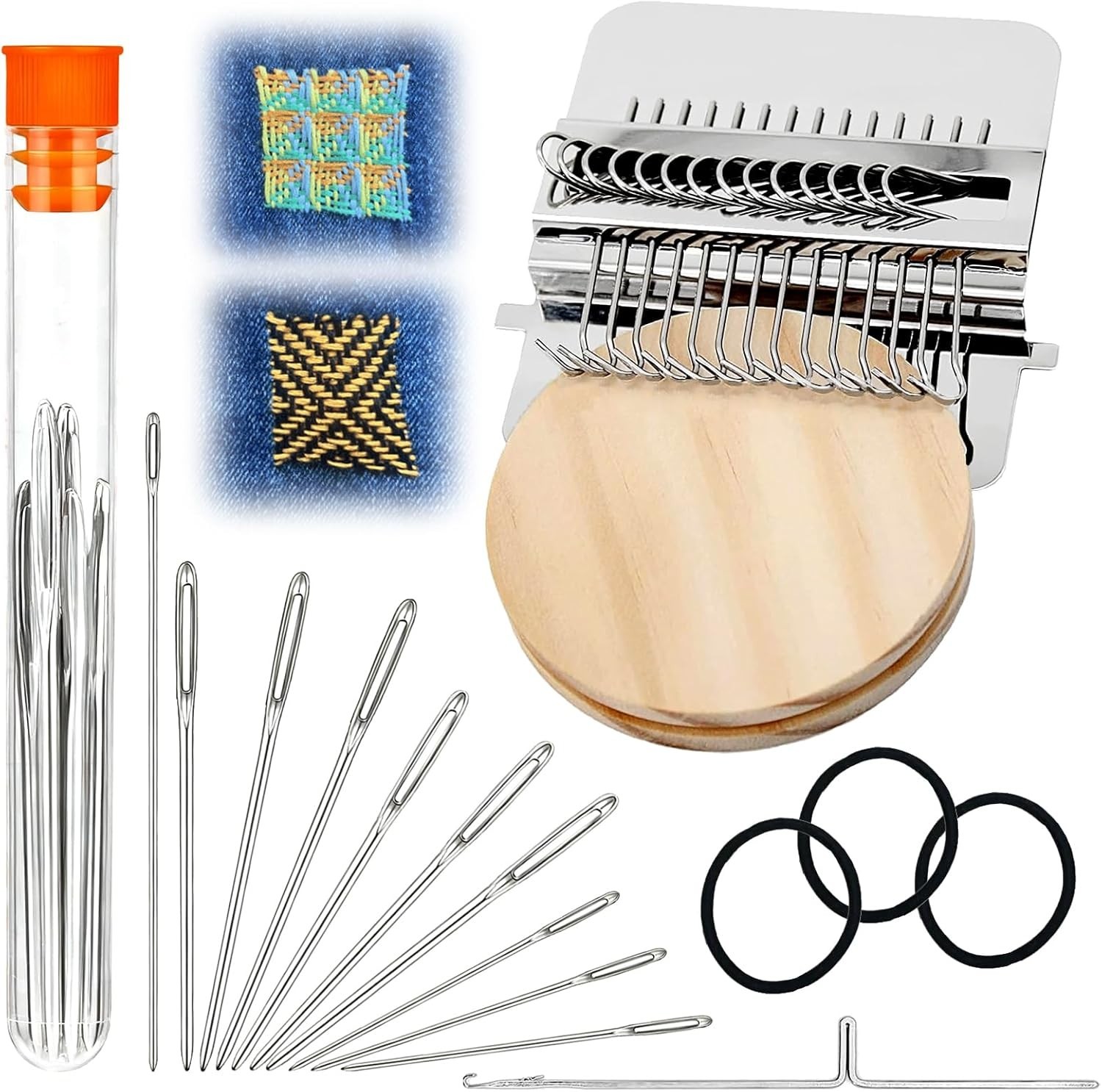 PatchMaker 2.0 Kit, Loom Knitting Kit for Beginners, Mini Patch Darning Loom KAN