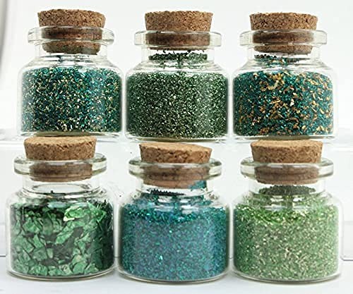 Meyer Imports Spring Green German Glass Glitter Set Mixed Grit Sizes