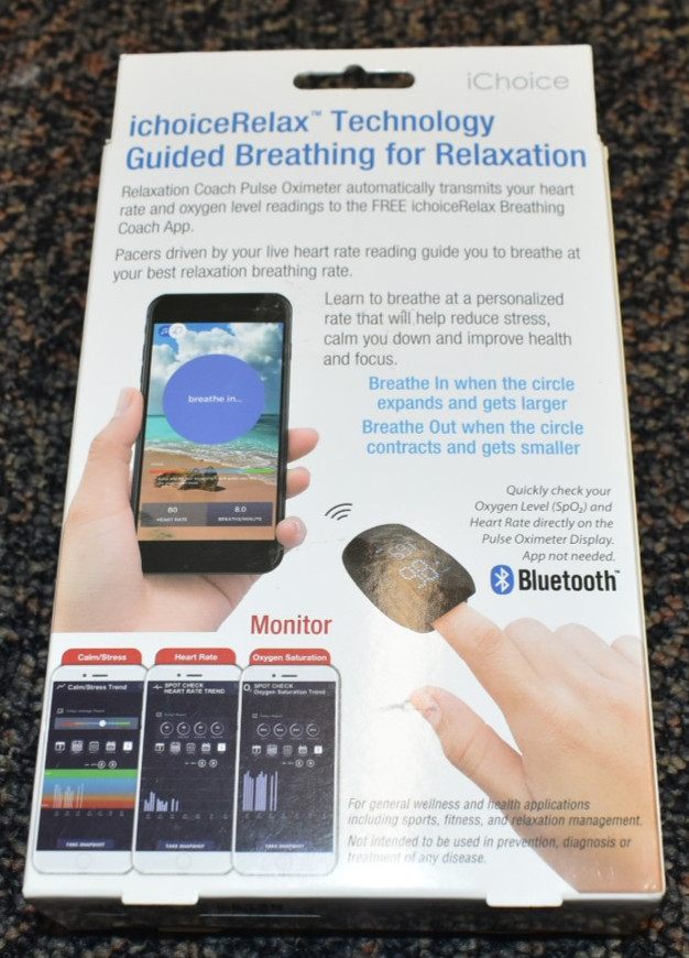 iChoice Smart Pulse Oximeter + Relaxation Coach Bluetooth Heart Rate & Oxygen