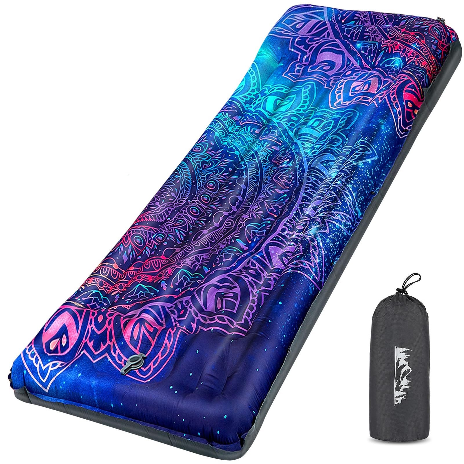 Camping Sleeping Pad Extra Thick 5 Inch Inflatable Camping Pad with Pillow Sl...