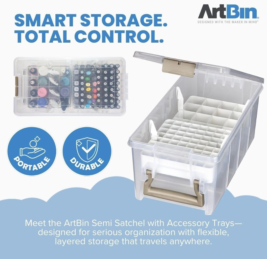 Artbin Essentials 12 X 12 One-Compartment Craft Box, Clear | Includes Accessory