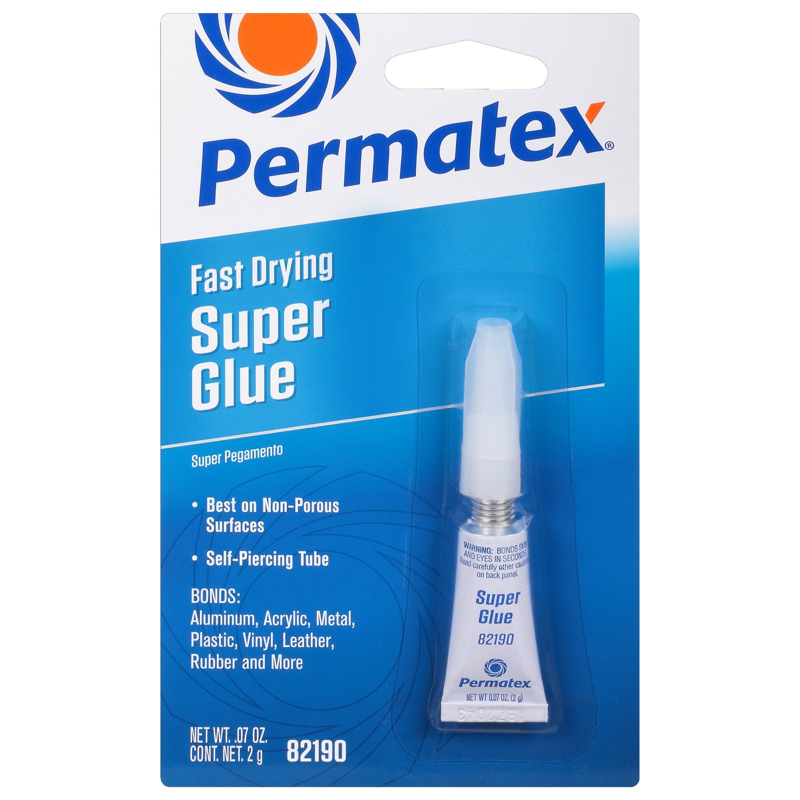 Permatex 82190 Super Glue, 2 g, Blue