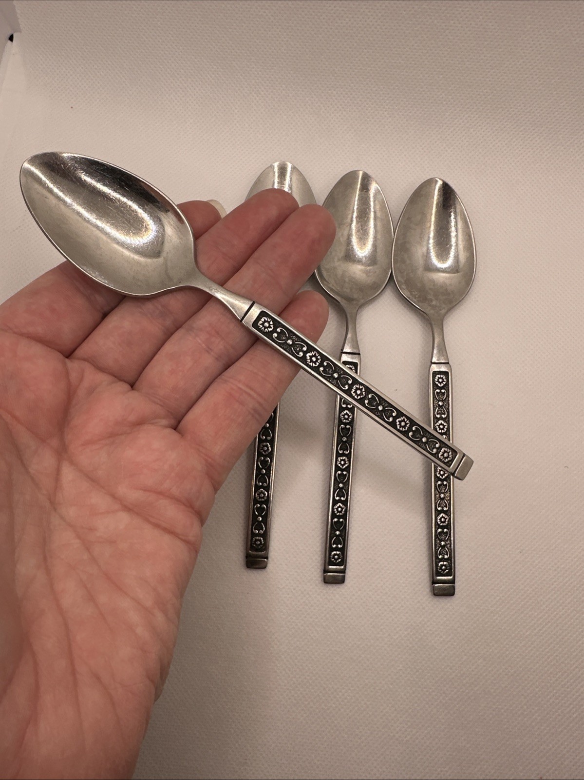 Vintage Gorham Hacienda Stainless Steel Teaspoon Spanish Court  Set Of  4