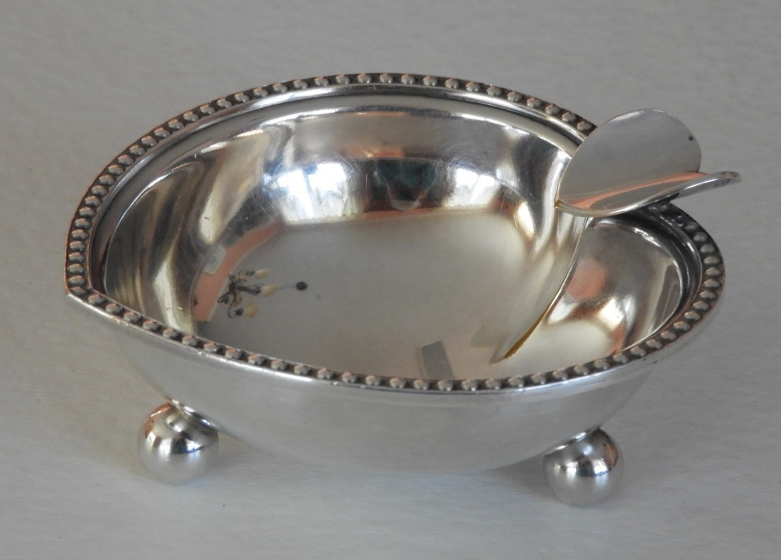 1960's Christian Dior Silverplate Heart Shape Pin Trinket Ring Dish
