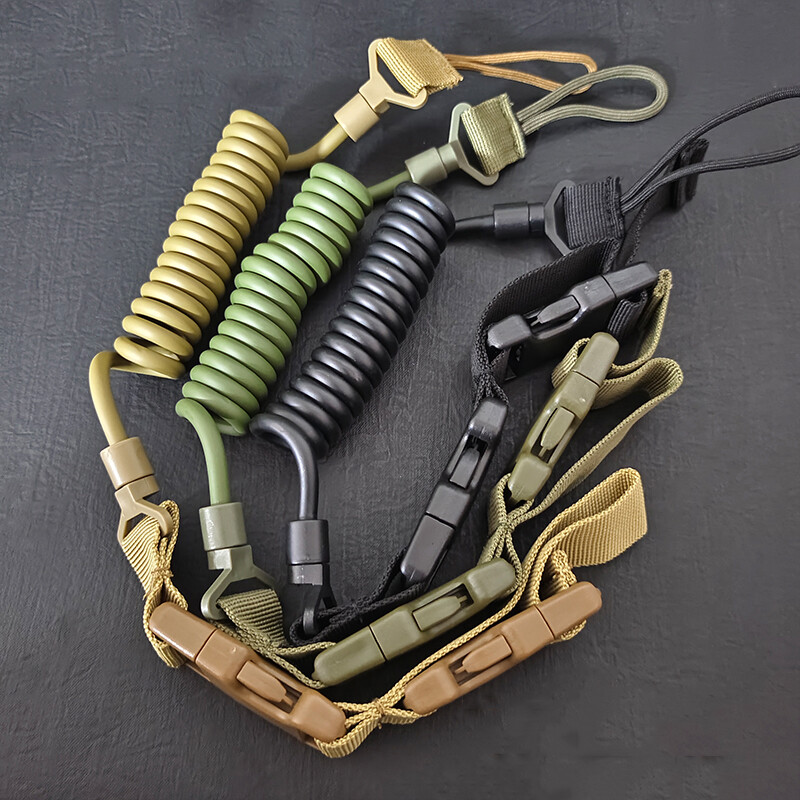 Portable Tactical Gun Sling Pistol Hand Guns Secure Elastic Lanyard Spring Sling