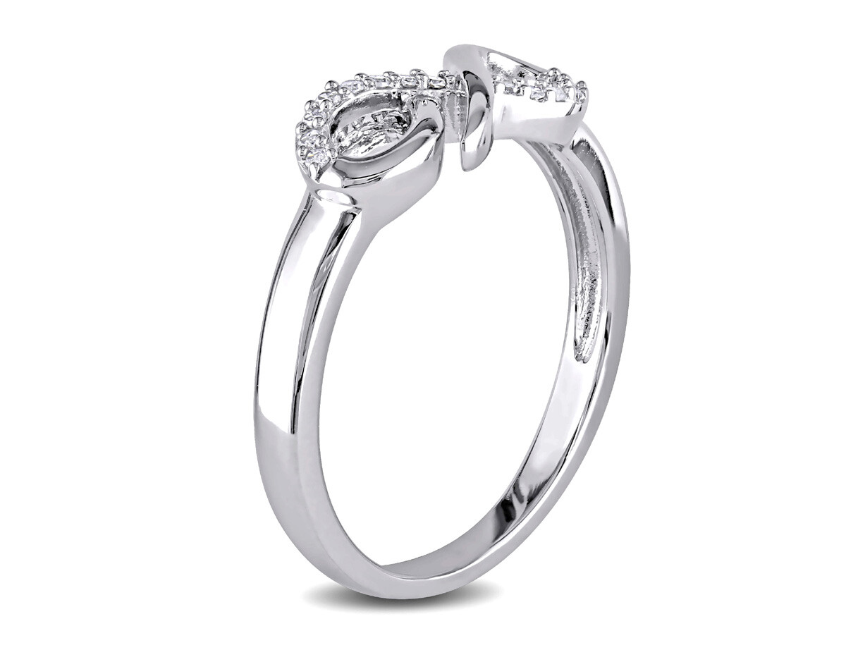 Infinity Sterling Silver Ring with Accent Diamonds
