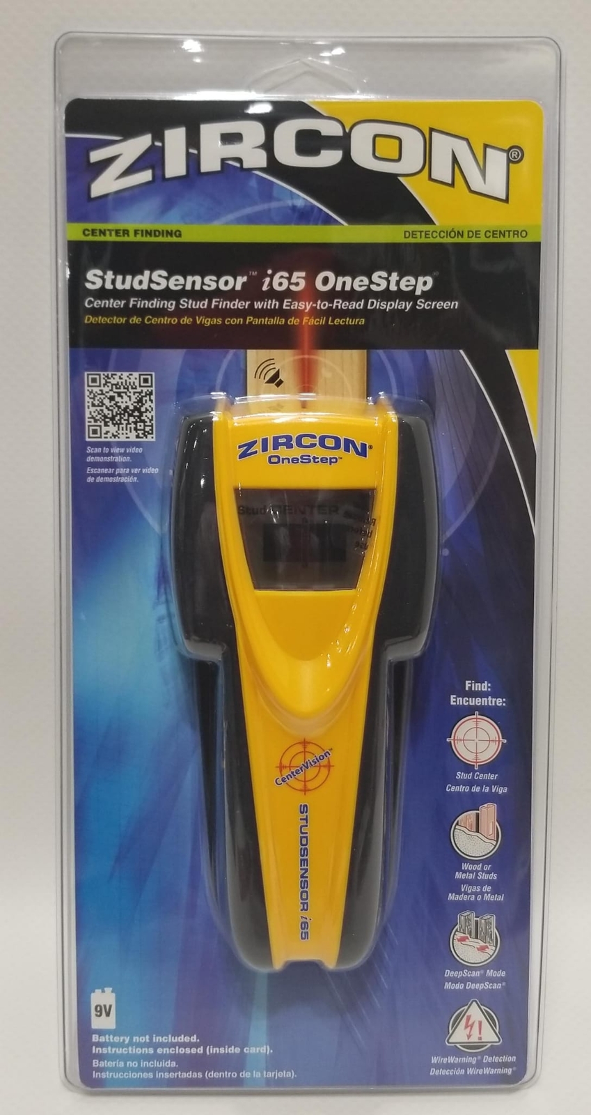 Zircon StudSensor i65 OneStep Center and Edge Finding Electronic Stud Finder