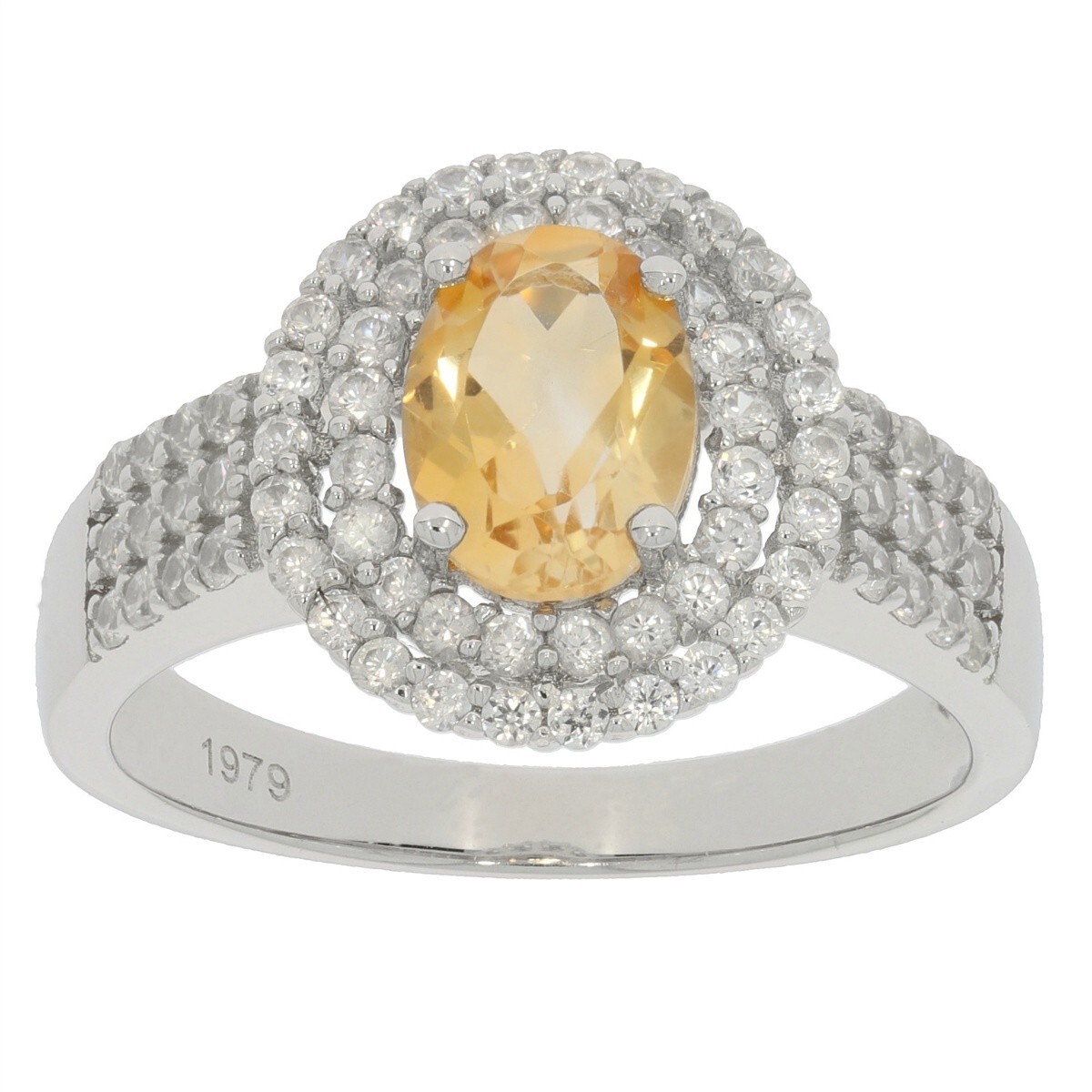 Sterling Silver Semi Mount Ring Setting Oval OV 8x6mm Double Halo Engagement